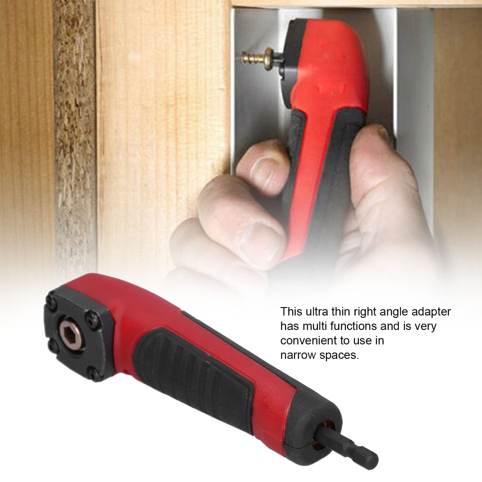 Shockwave Right Angle Adapter, 90 Degree Impact Driver Drill Adapter Right Angle Impact Multifunctional Red 90 Degree Impact Driver Drill Adapter