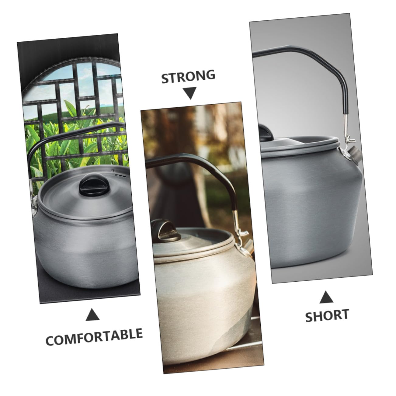 Alipis Hervidor de Agua para Exteriores Portátil 1, 2 L de Acero Inoxidable