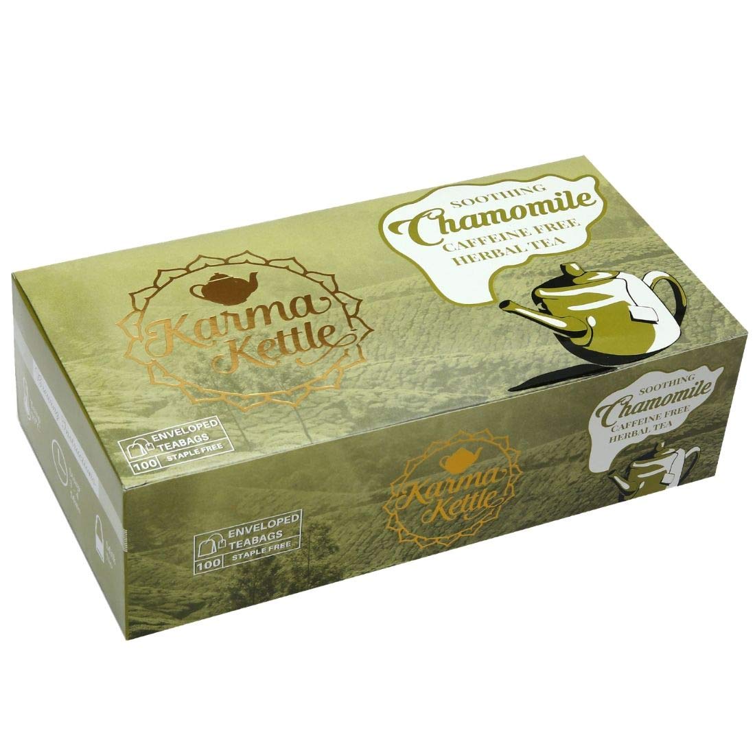 Karma Kettle Chamomile Tea Unbleached and Staple-Free Teabags with Natural Flavourings (100 Double Chambered Teabags), 200 g (B0847JBXQP) Amazon Price History, Amazon Price Tracker