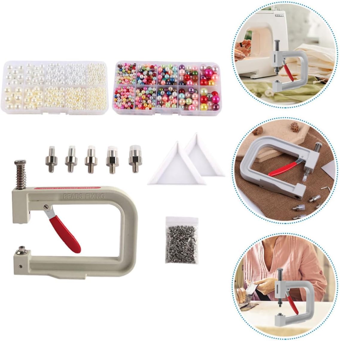 Hand Press Pearl Setting Machine for Handbags and Hair Accessories
