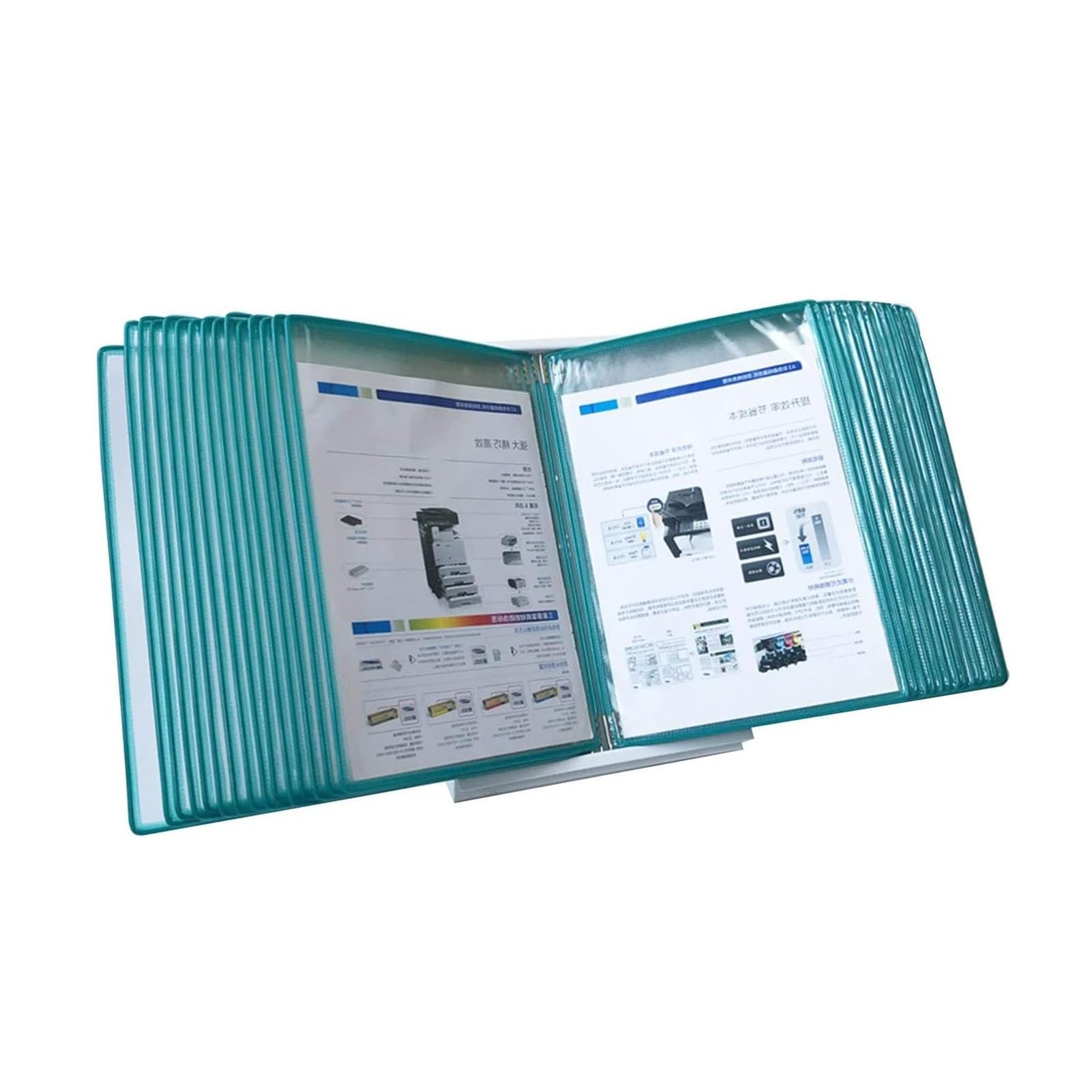 YNIYUJKL File Organizer For Desk - Wall Reference Organizer, Pvc And Metal Catalog Display Rack, 30 Page Letter-Size, For Office, Workshop, Restaurant A4 Document Reference And St,Green