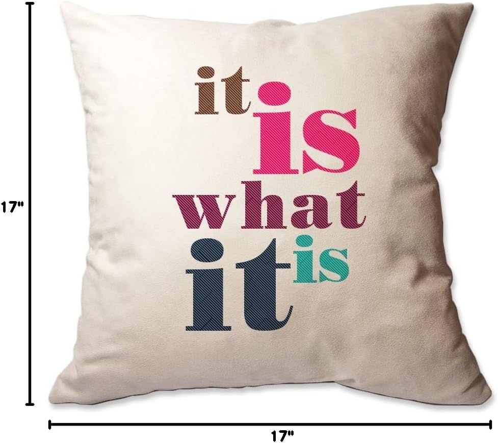 It is What It is' Throw Pillow (Color=Beige)