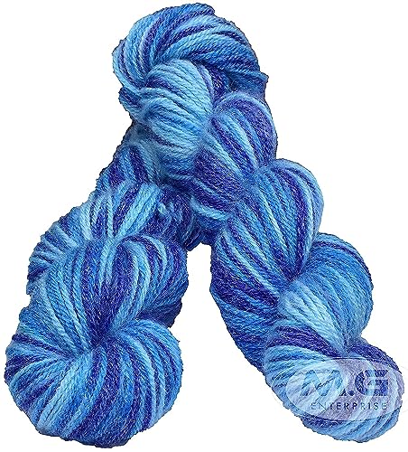 Image of M.G Rangoli Multi Royal (500 gm) Wool Hank Hand Knitting Wool /Art Craft Soft Fingering Crochet Hook Yarn, Needle Knitting Yarn Thread Dyed