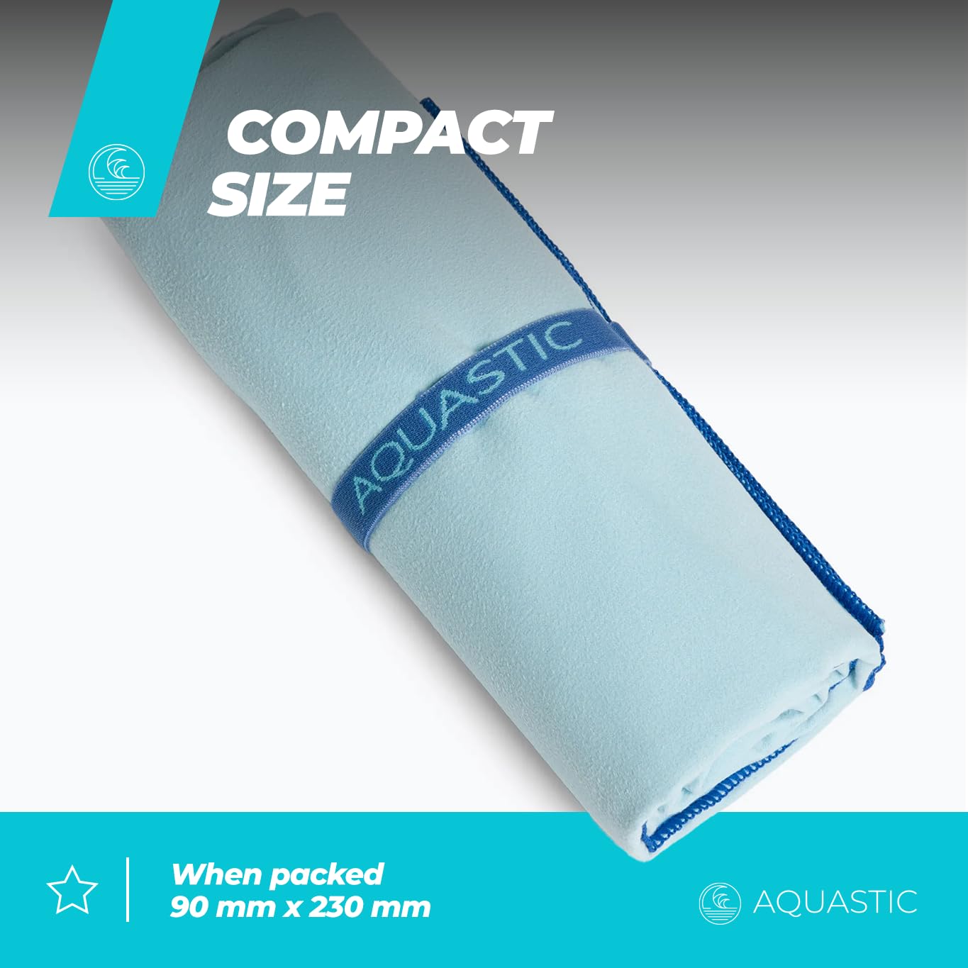 AQUASTIC Ręcznik Havlu Rozmiar L Szybkoschnący Ręcznik Turystyczny Dla Aktywnych 80 x 130 cm Lekki i Kompaktowy Wykonany z 88% Poliestru i 12% Poliamidu Idealny na Basen Plażę Siłownię Kolor Niebieski