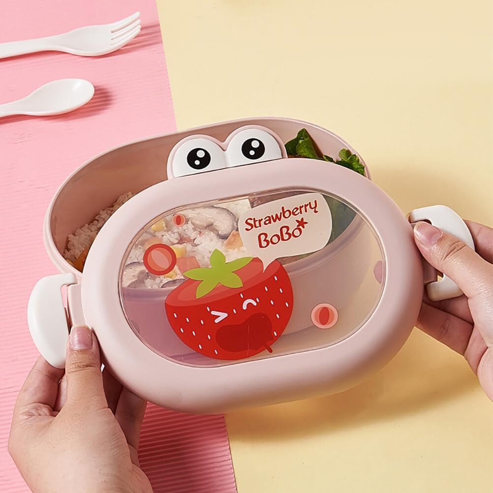 Widodio Contenitore Per Il Pranzo Con 5 Scomparti Per Bambini - Senza BPA - Con Contenitore Salsa E Posate - Ideale Per Asilo E Scuola - 3