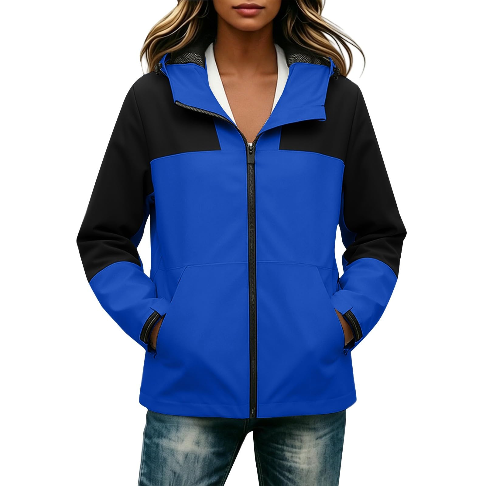 Chubasquero para trekking y chaqueta softshell exterior de mujer transpirable 8