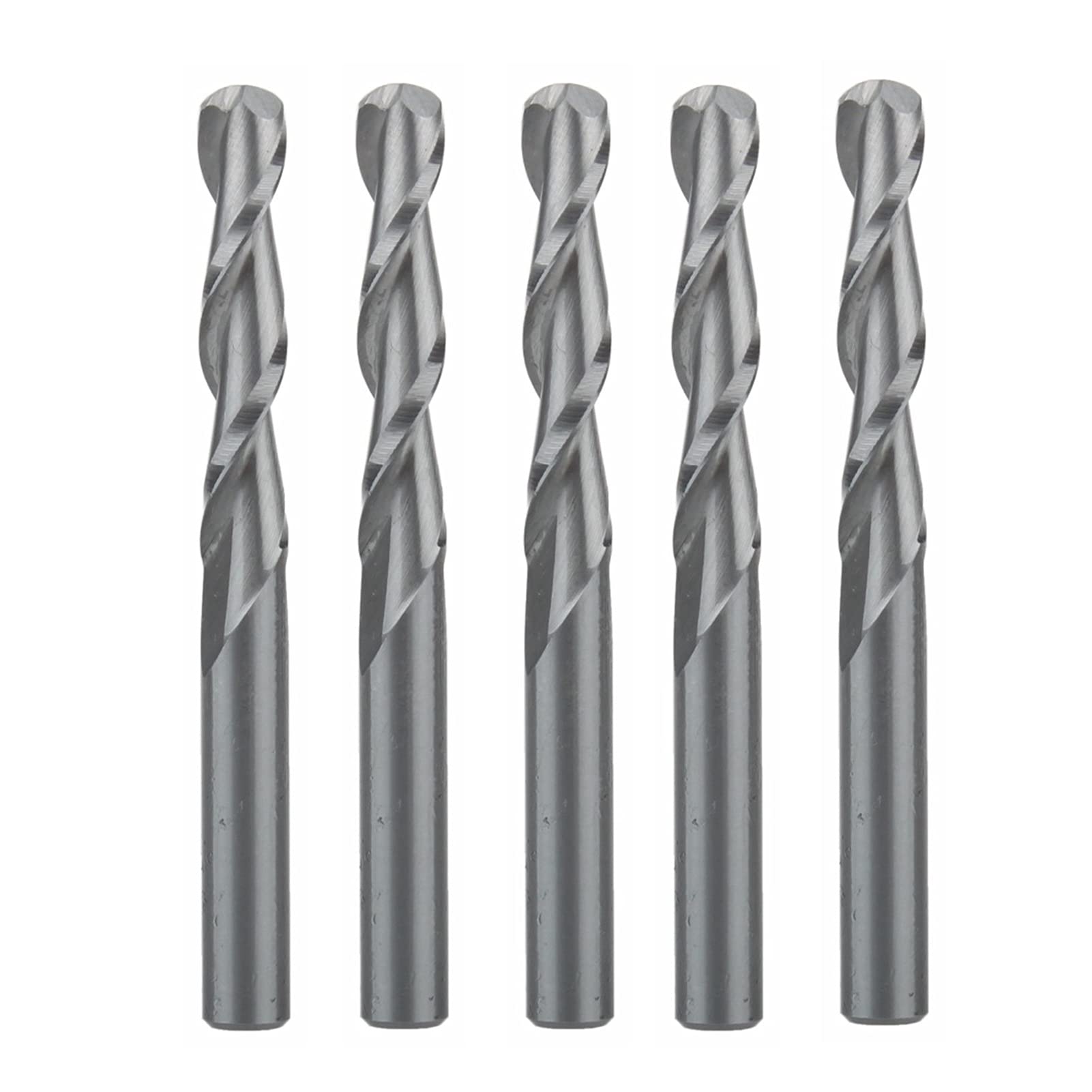 HYUJNAFZR 5pcs/lot Two Flutes Solid Carbide Ball Nose End Mills 4X22mm Coated CNC Bits Carbide Ball Nose End Mill