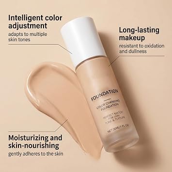 Intelligent Color Correcting Foundation For Mature Skin, Colour Changing Foundation, Lightweight Texture, Medium Coverage, Long-Lasting Natural Finish, 30ml/1 fl oz (Style A)