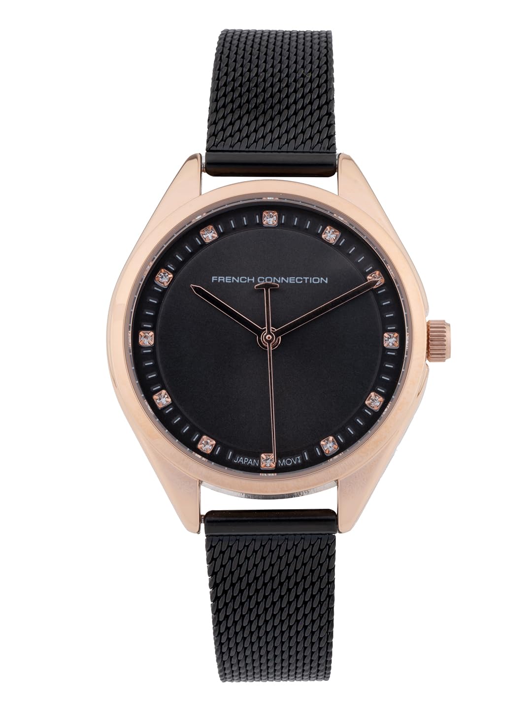French Connection Lune Black Oval Dial Womens Analogue Watch FCK4BM at ₹1844 – Amazon