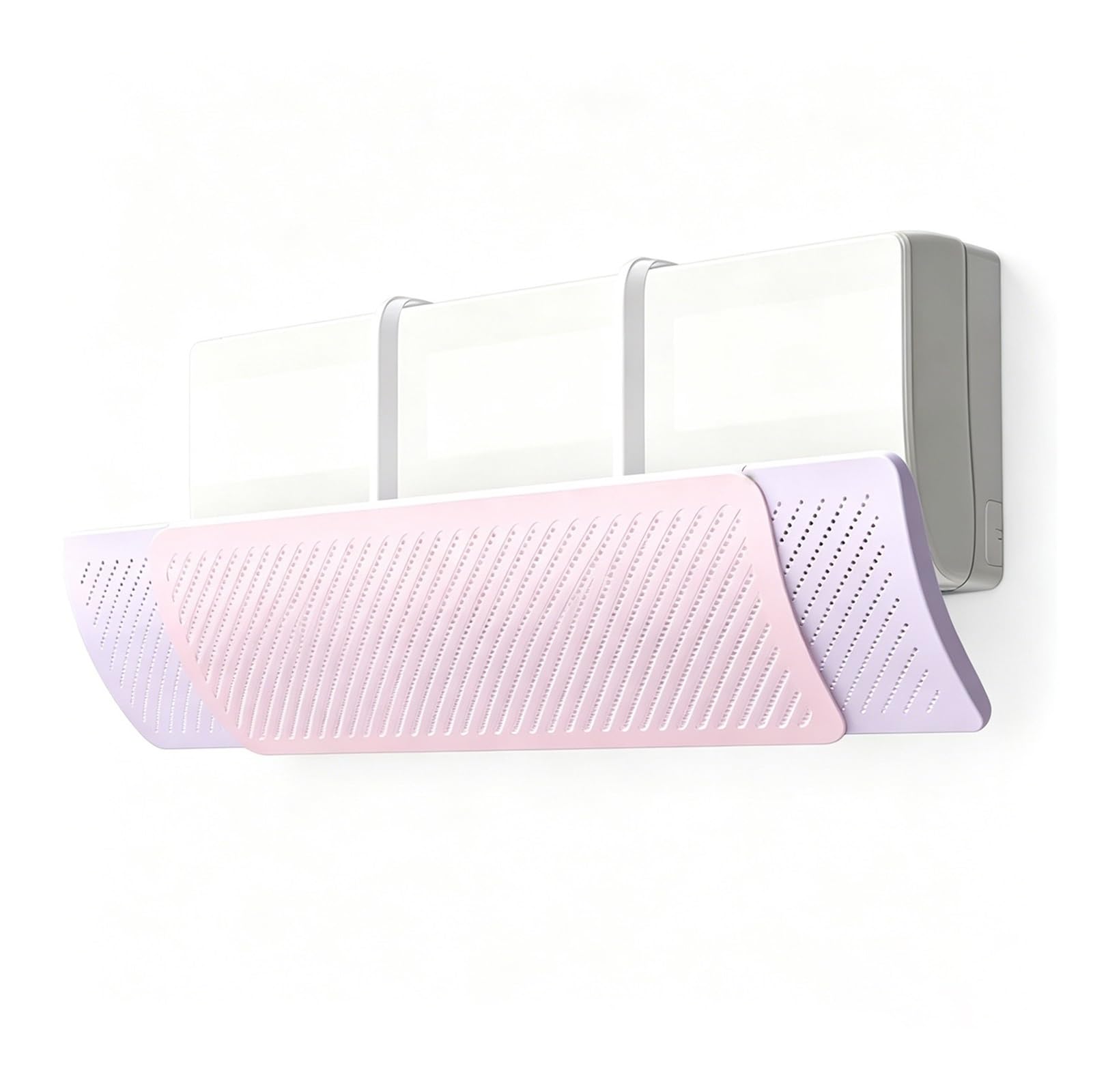 Zllpigls Pink Colorful Air Deflector, Telescopic Perforated Air Vent Deflector, Wall-Mounted Air Conditioner Vent Deflectors, For Home Or Office(Pink)