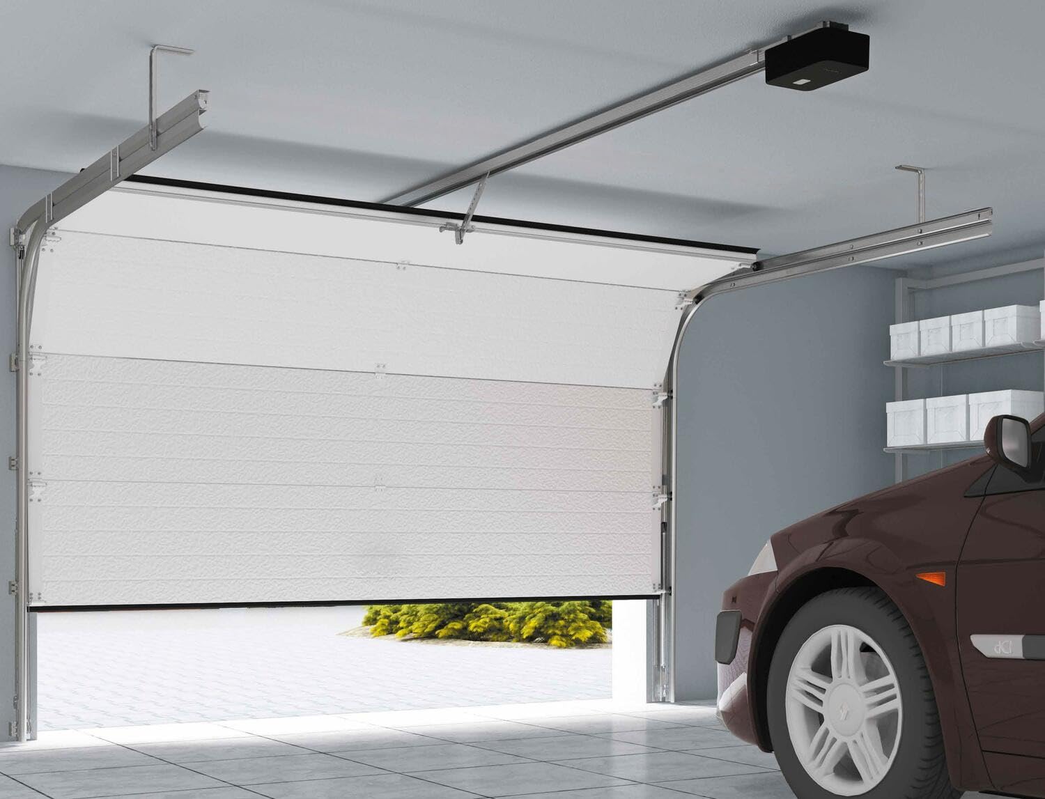 DoorHan - Puerta de Garaje | Seccional | Motorizada y emisor manual, para el Autoensamblaje, Tamaño y Color para elegir (RAL 8014 (Marrón), Ancho 2750 mm x Alto 2150 mm) extra