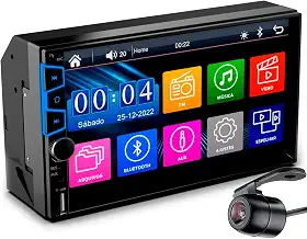 Central Multimídia Universal Mp5 Espelhamento Android IOS Câmera de Ré