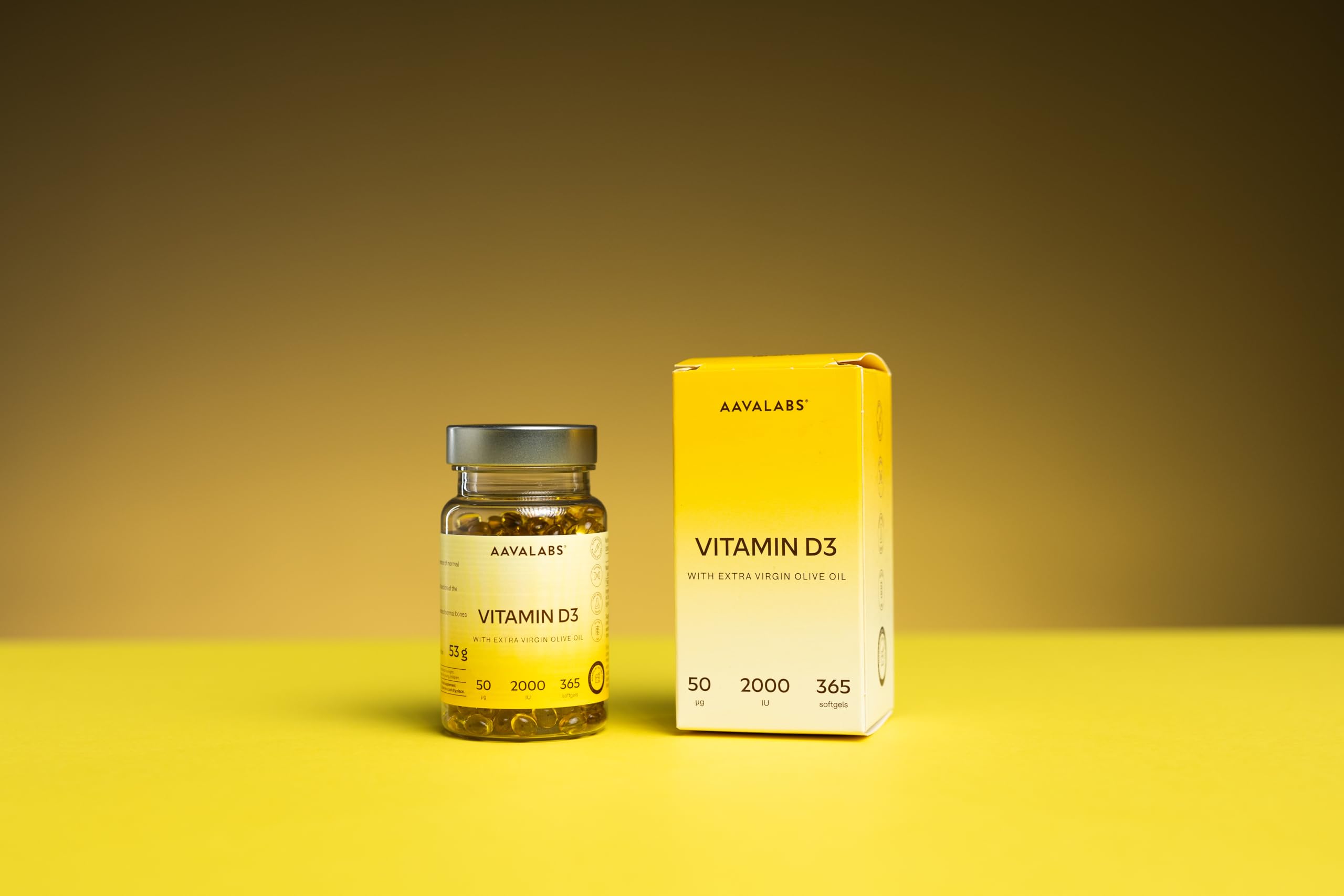 Vitamina D3 2000 UI [Fornitura di 1 Anno] - Integratore Vitamina D 2000 UI con Olio EVO per assorbimento ottimale - Non OGM - Contribuisce alla funzione ossea, muscolare e immunitaria - 365 Capsule