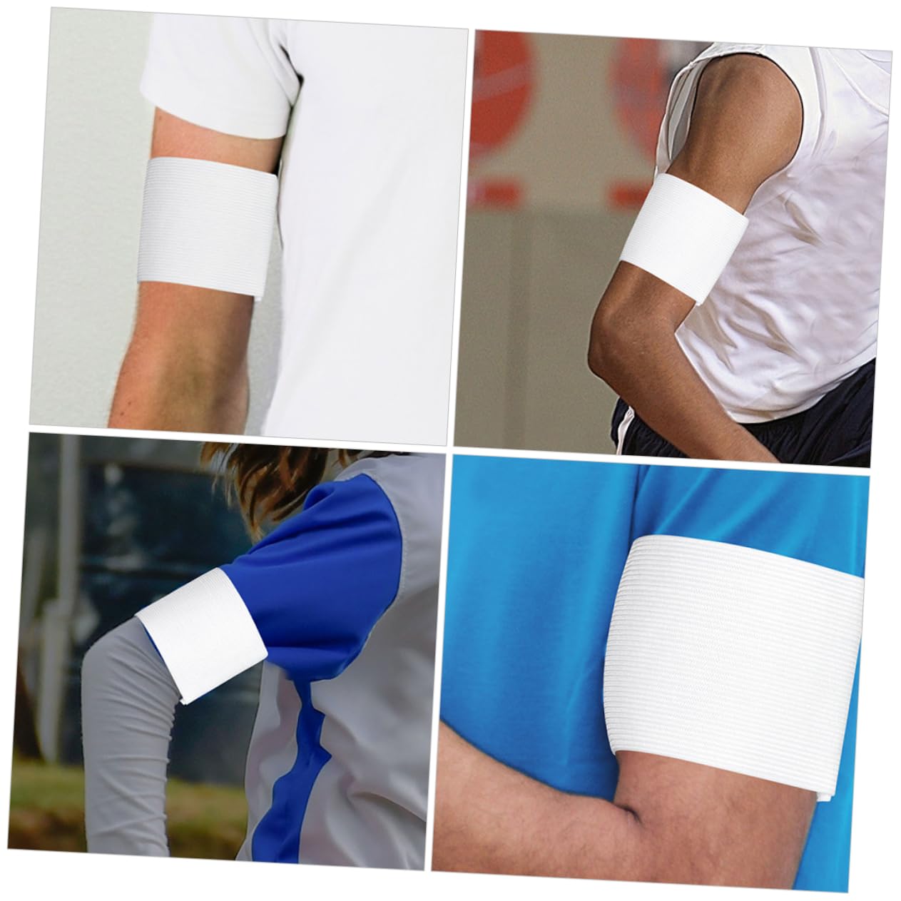 Abaodam Braccio Vuoto Football Futbol Soccer Fascia Da Calcio Bracciali Accessori Bande Fascia Da Basket Portatile Fascia Da Braccio Vuota Fai Da Te Nylon Bianca