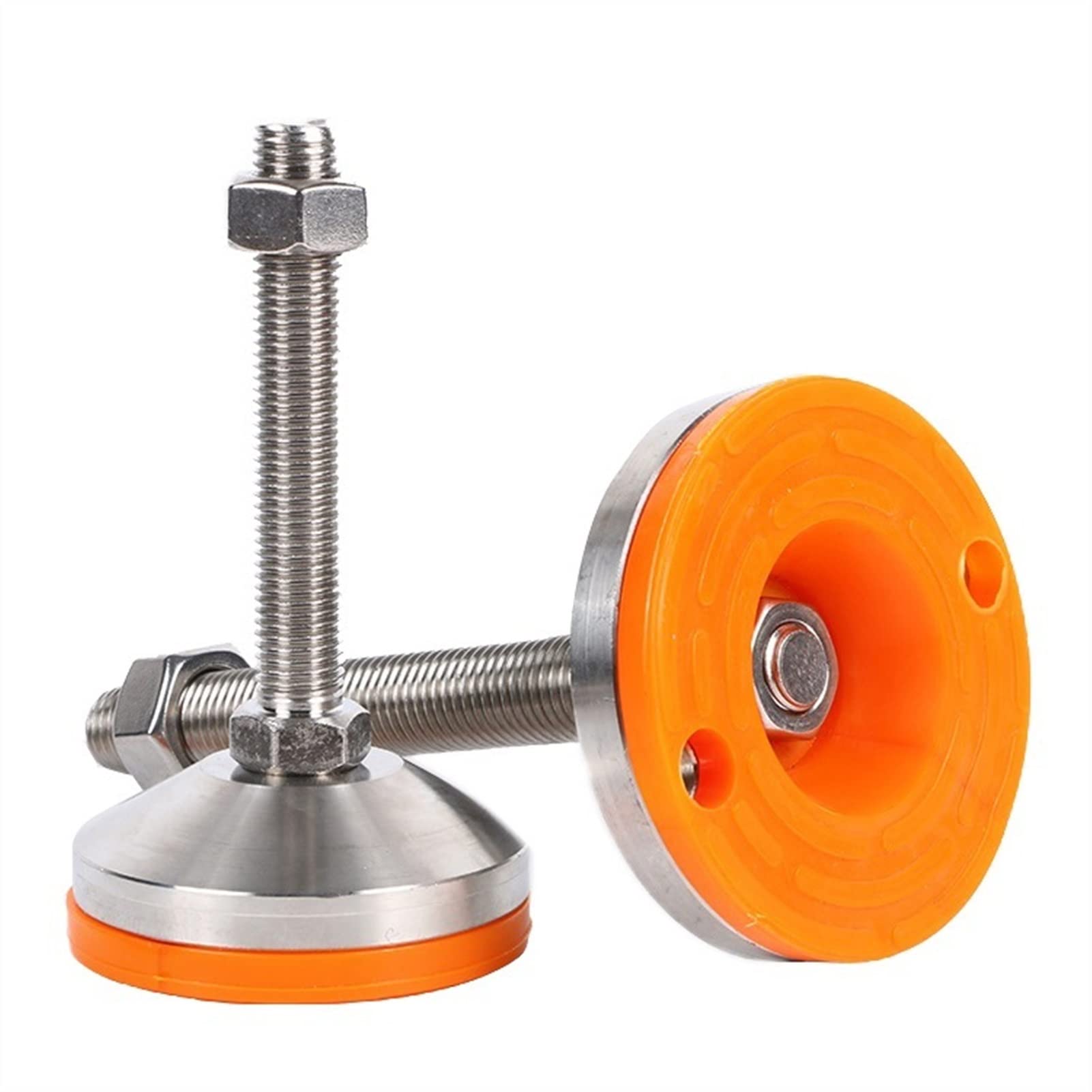 Stopki poziomujące ze stali nierdzewnej 304 i gumy | D100xM16/M20x100/150mm 4 szt. Stal nierdzewna 304 Poziomowanie mebli: regulowane wsporniki(D100xM16x150)