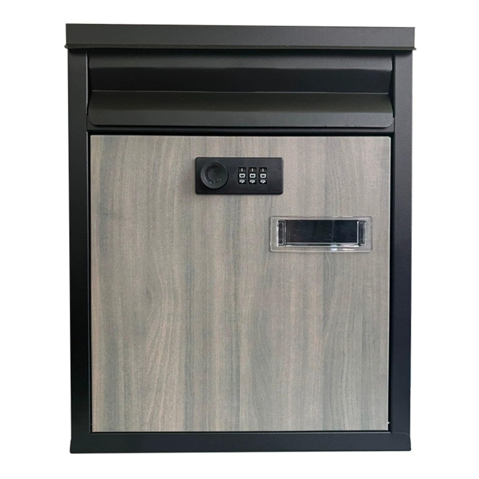 Lmxrypd Grey Rust-Proof Galvanized Steel Lock Mailboxes For Outside, Mail Box With Combination Lock & Viewing Window, For Office, Hotel, Home Use(Grey)