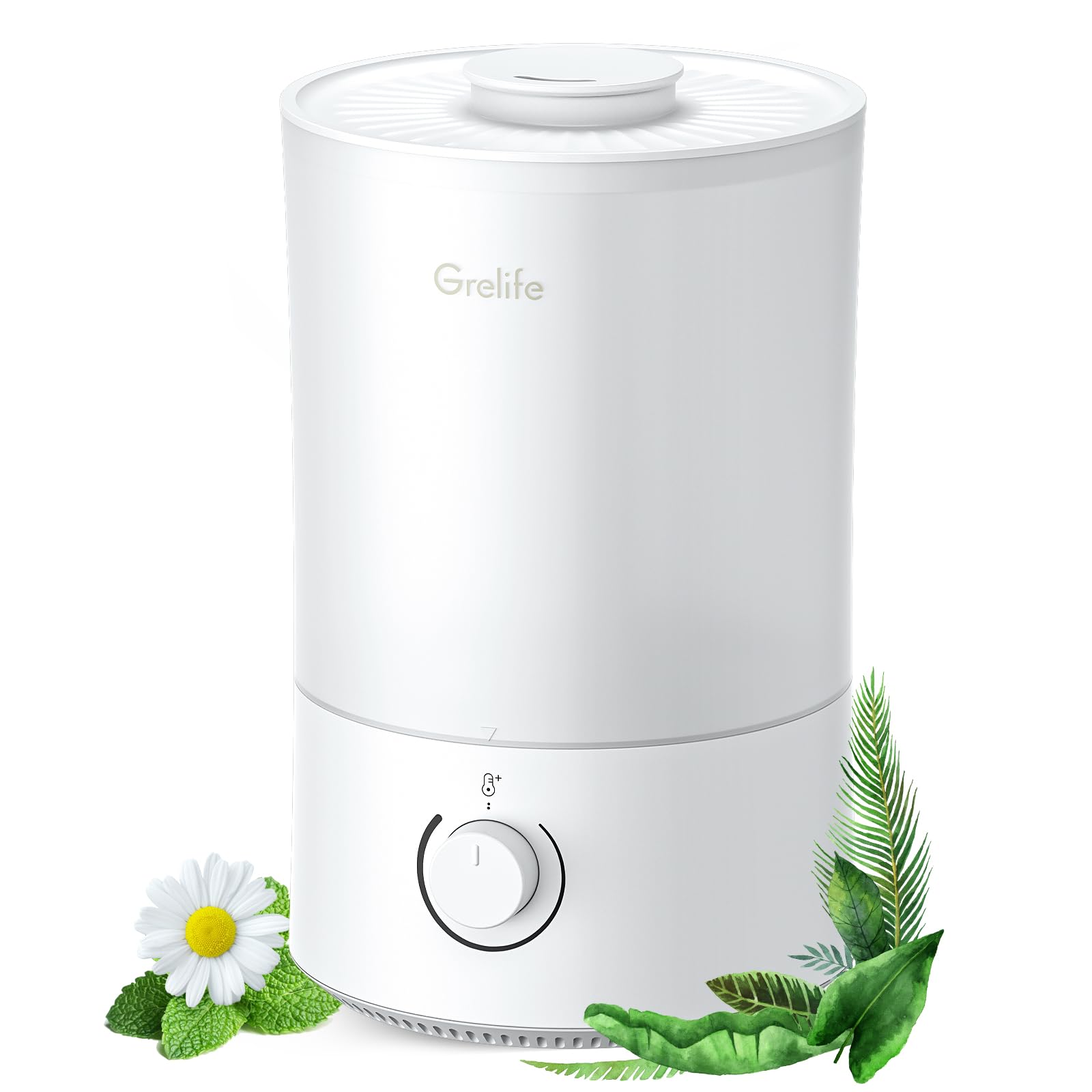 Humidifiers for Bedroom,Grelife 4L Quiet Cool Mist Top Fill Oil Diffuser,26dB Ultrasonic Humidifier for Large Room, Baby Nursery&Plant,Adjustable Mist, Easy to Clean&40H Humidifying