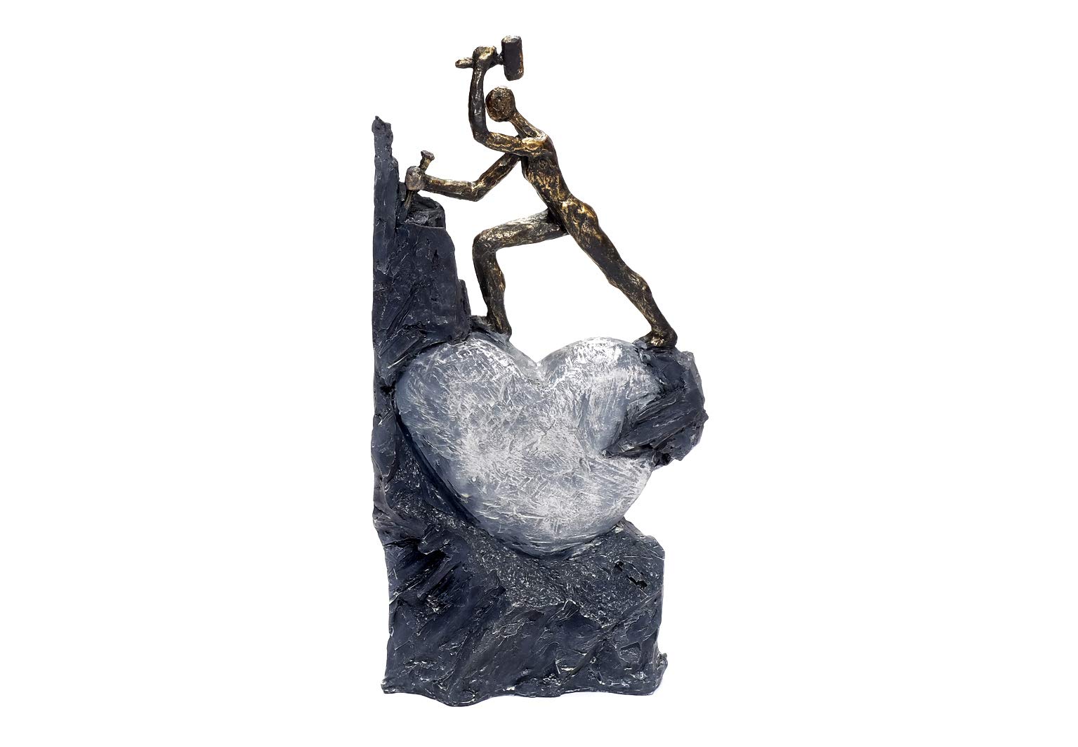 Design zakochana para figurki dekoracyjne rzeźba miłość indstone rzeźbiony Polystone figurka dekoracyjna spójność partnerstwo para zakochana figurka (model 4: 37 x 19 x 9 cm)
