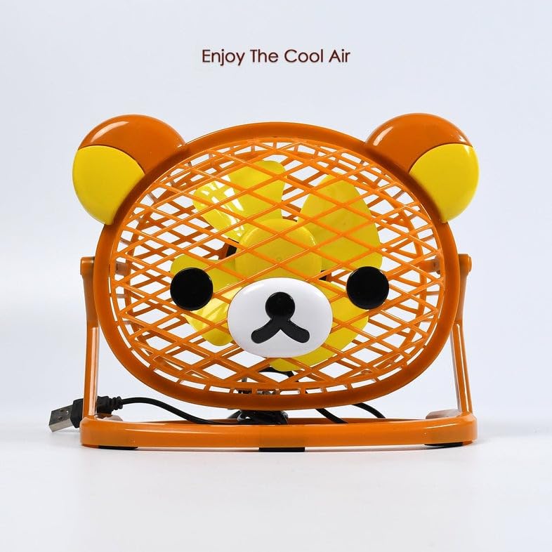 Image of ATEVON Cute Teddy Bear USB Fan - Portable Mini Desk Fan for Kids, Home, Office, Car & Study Table - Adjustable Silent Cooling Fan for Personal Use