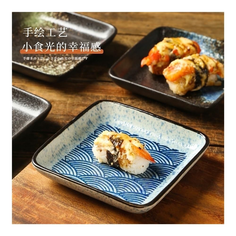 Sos Danie Kwadratowy ceramiczny talerz do sushi, płytki sosjerka, mięso sojowe, tace na sałatki, akcesoria kuchenne