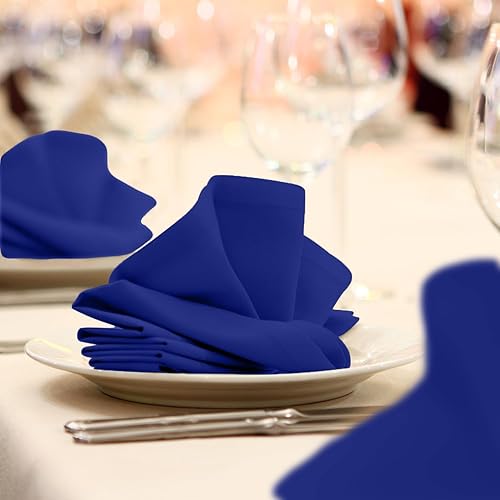 Miniatura 10 de Servilletas de tela de 17 x 17 pulgadas, servilletas de lino 100% poliéster, duraderas, suaves y absorbentes, con bordes dobladillos, ideales para