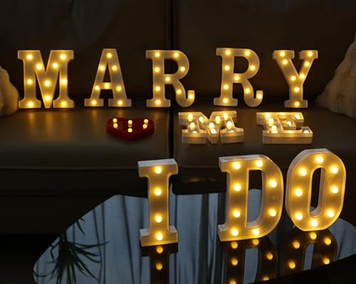 Miniatura 72 de Letras iluminadas, letras con luces LED de 26 alfabetos, letras iluminadas decorativas, letras de marquesina LED que funcionan con pilas para Luz