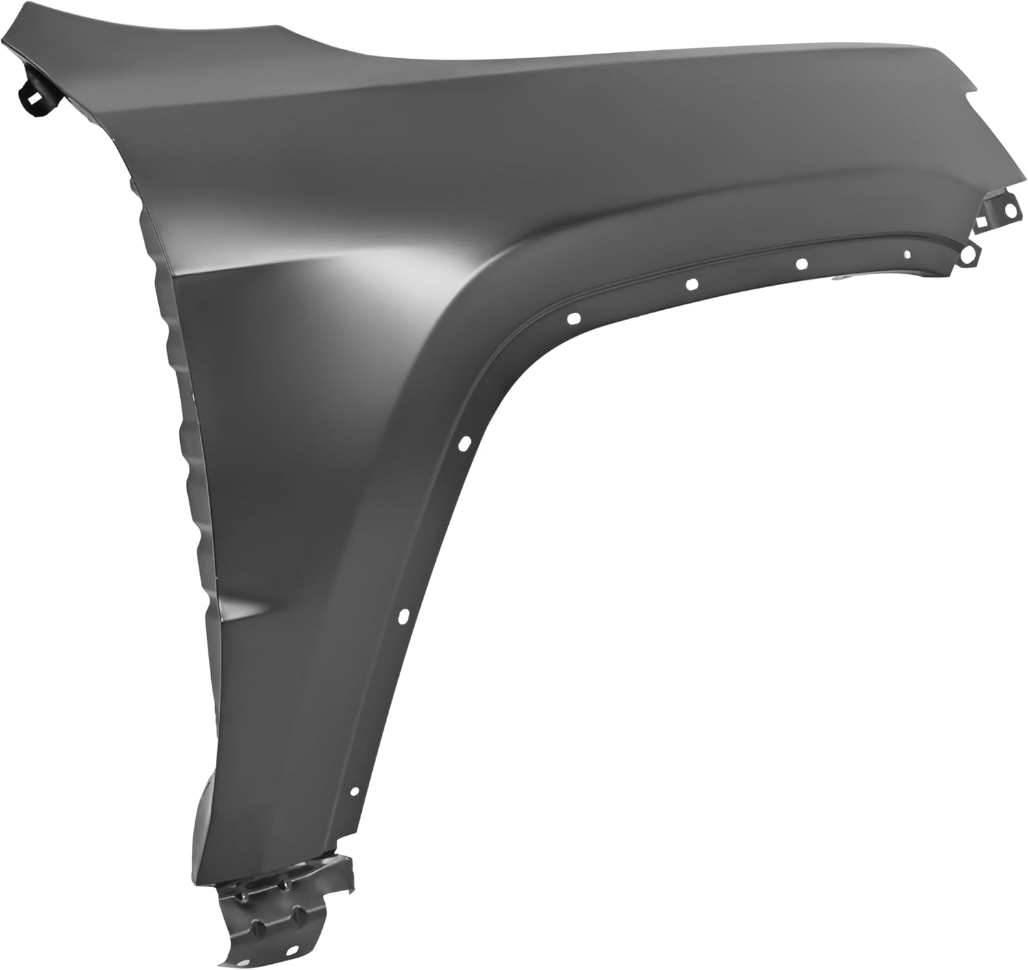 HECASA Front Right Fender Compatible with 2011-2022 Jeep Grand Cherokee Replacement for 55369596AF CH1241272 w/Molding Holes, Steel Wheel Fender Panel Black Passenger Side