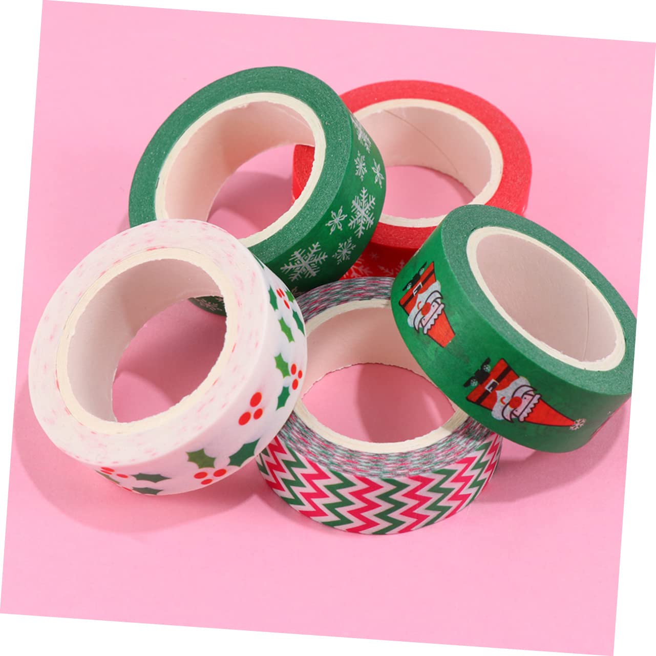 Housoutil 24 Rouleaux Ruban Washi Noël Adhésif Papier Décoratif Motifs Festifs pour Scrapbooking Cadeau DIY