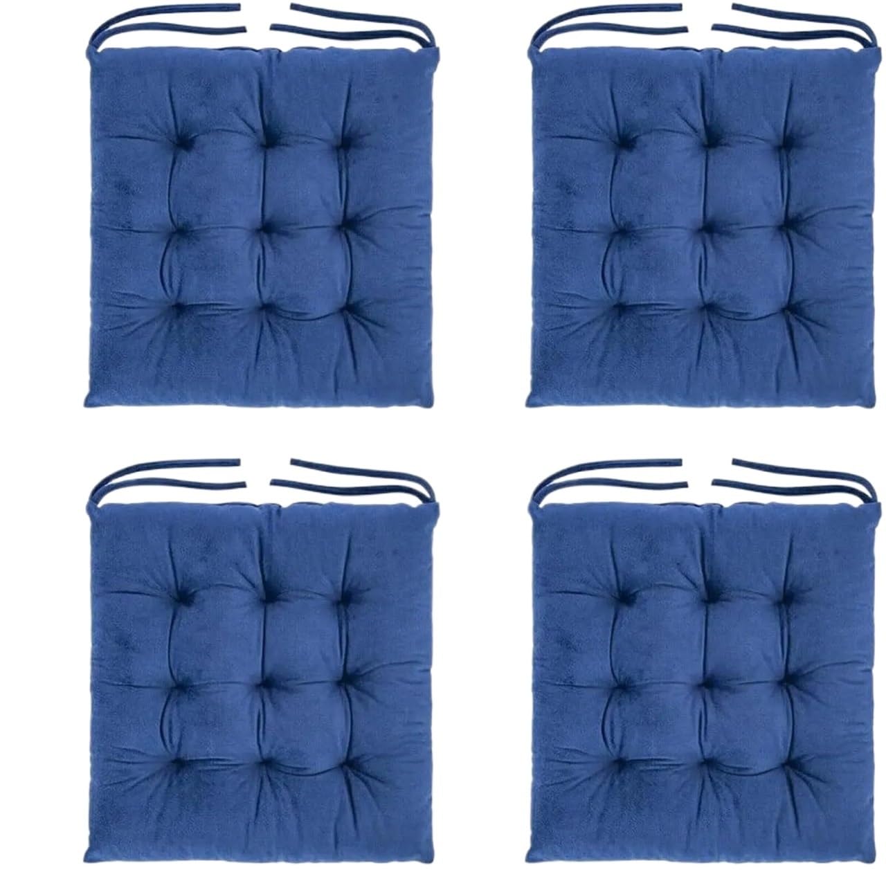 EnxJire Dining Chair Seat Cushions 4PCS Chair Seat Garden Pads Furniture Dining Patio Outdoor Tie On Cushions 40cm(Color 1)