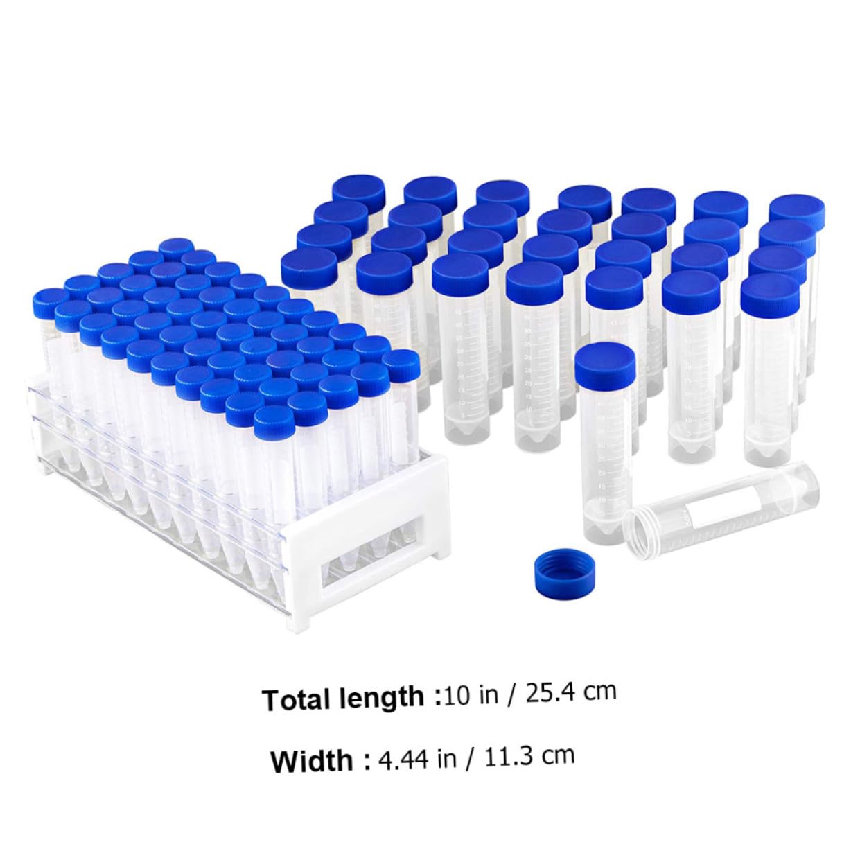 LIFKOME 81pezzi Provette in Plastica Con Per Centrifuga Inclusi Portaprovette Adatte Per Esperimenti Scientifici Esplorazione Conservazione Liquidi e Uso Quotidiano