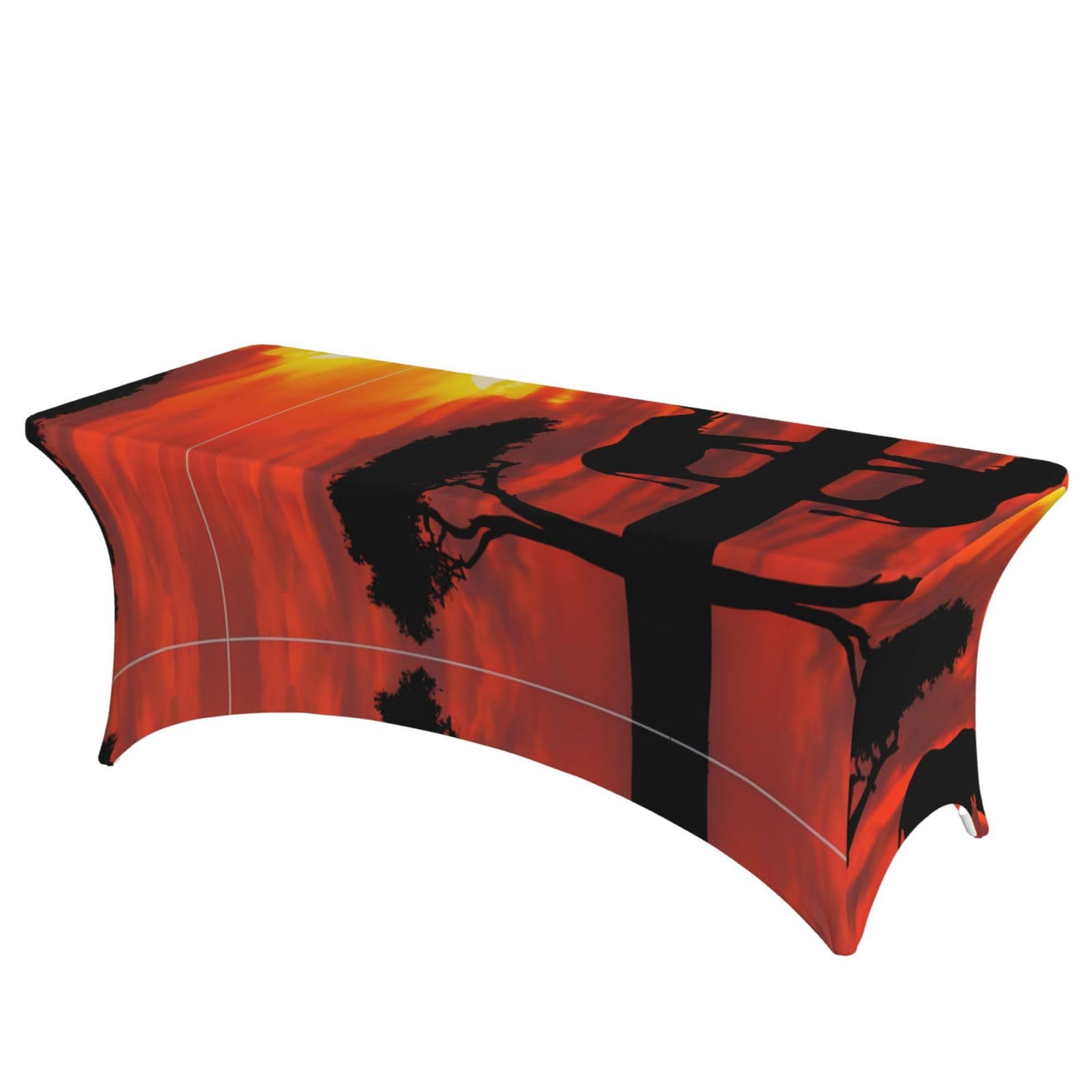Nappe éléphant coucher de soleil anti-vent pour table de 1,8m