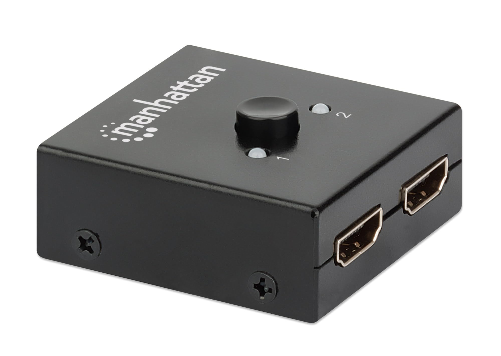 Manhattan 207850 4K bi-direktionaler 2-Port HDMI-Splitter/Switch "4K 30Hz", manuelle Auswahl, passiv Schwarz