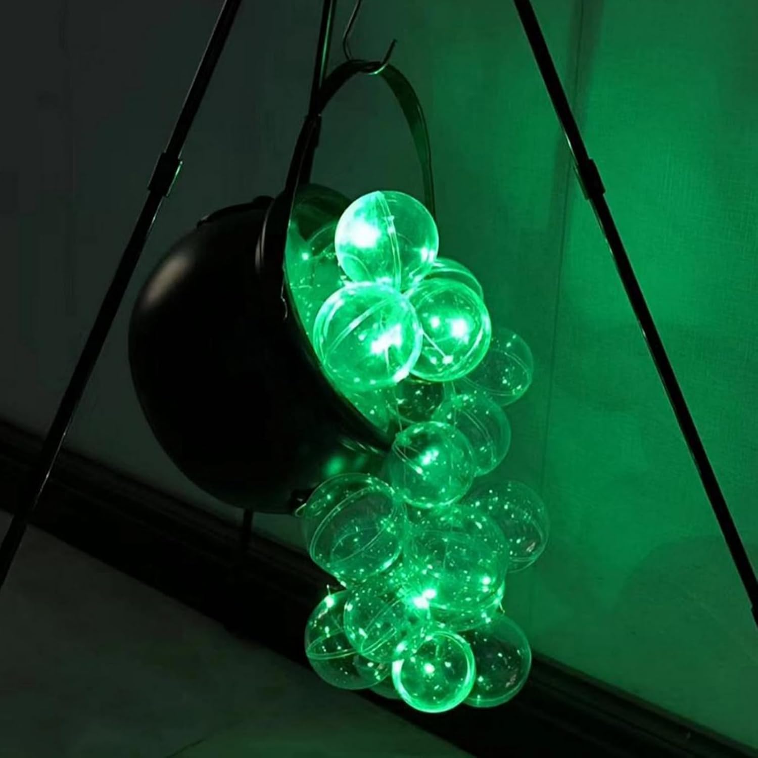 ハロウィン魔女の大釜セット電池ボックスストリングライトバブリング大型魔女用ライト付き屋外屋内 緑 a