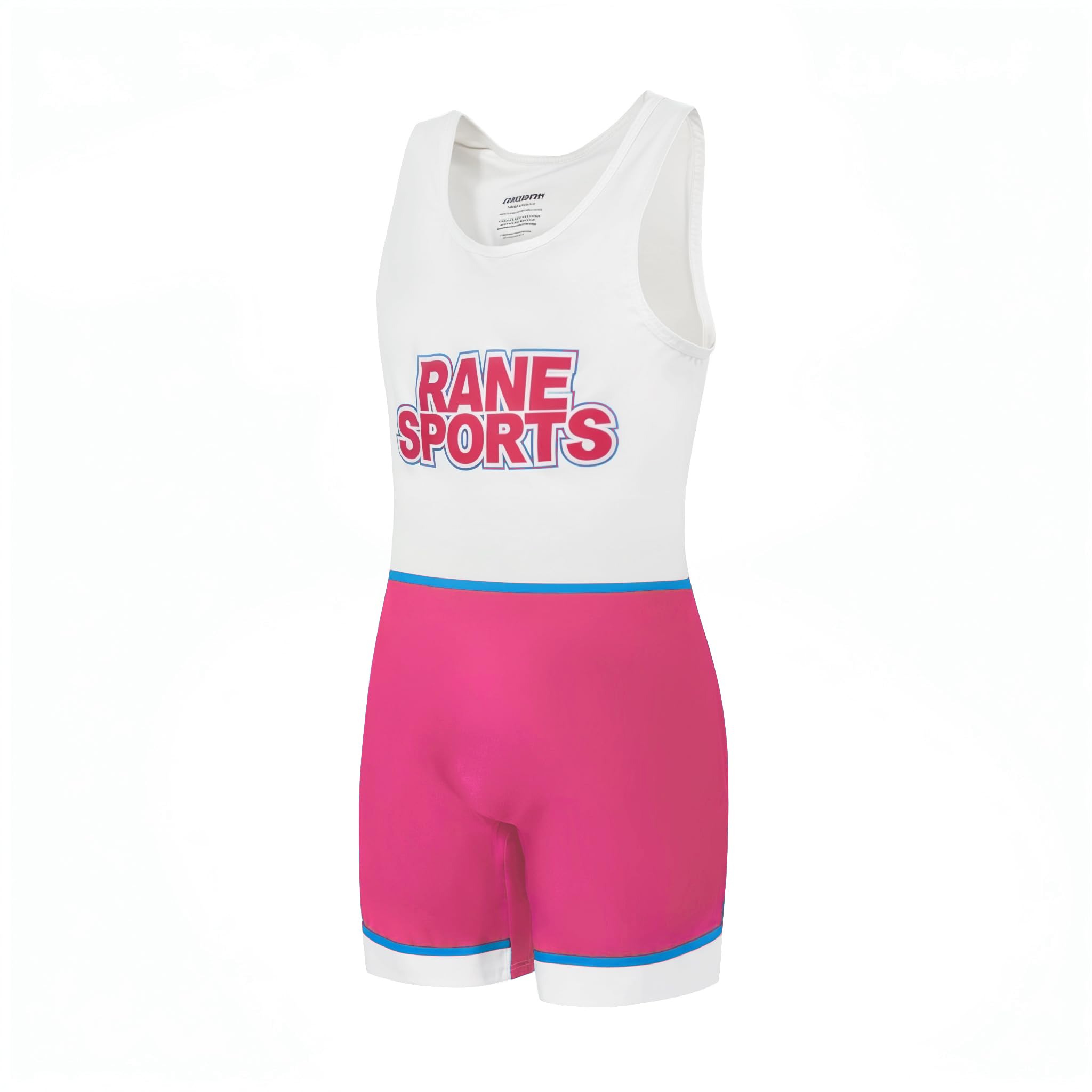 Rane Sports Men's Wrestling Singlets Athletic Supporters Tight Slim Fit Sport Bodysuit Sleeveless Wrestling Leotard Jumpsuits Weightlifting Clothes White hit Pink M
