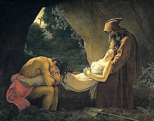 Get Custom Art Anne-Louis Girodet de Roussy-Trioson - Burial of Atala, Poster Art Print Wall Decor - Size 24x30 Inches