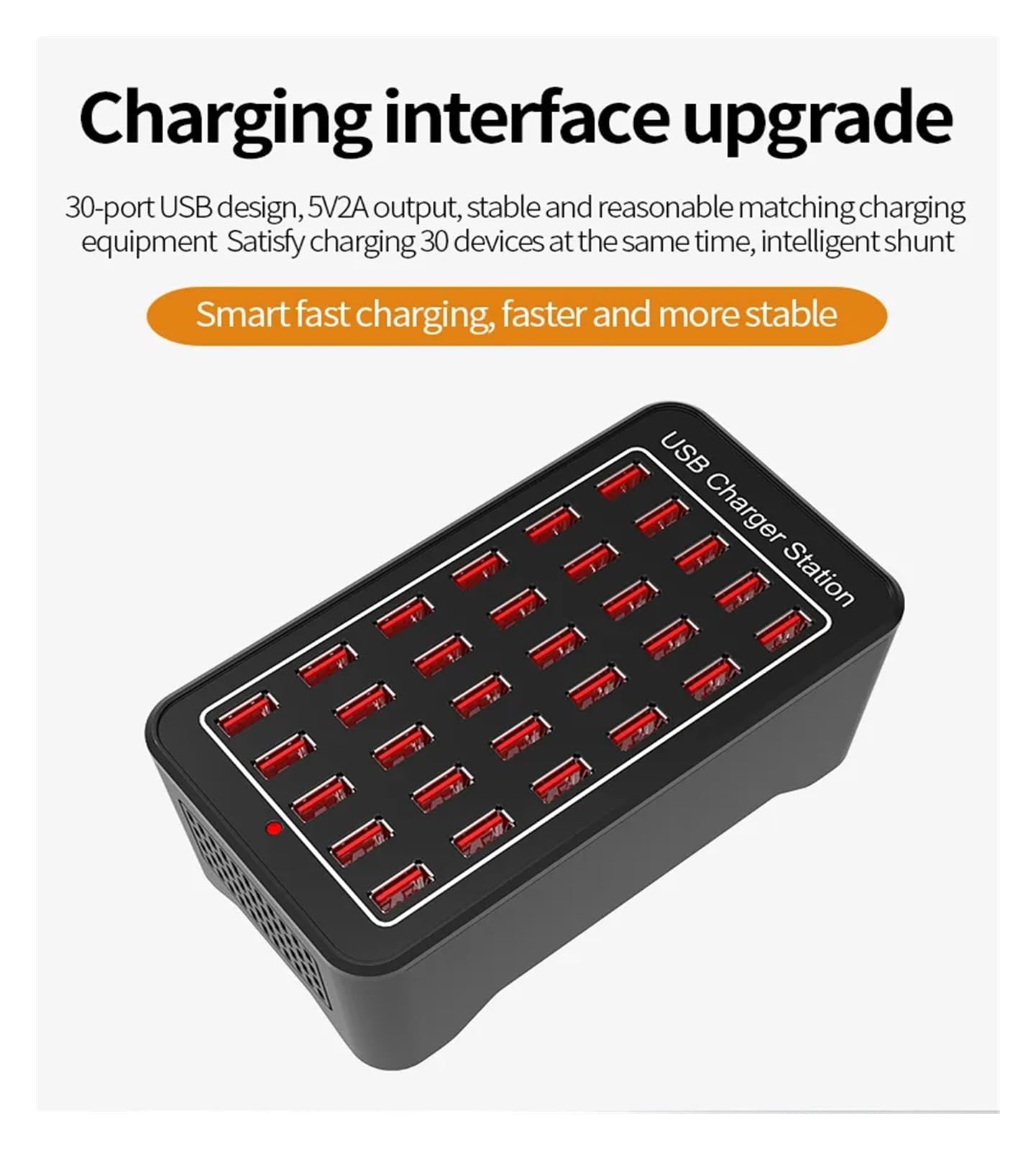 Station de Recharge USB 150W 30 Ports, Chargeur USB Universel Multi-Ports for téléphone et Tablette(P)
