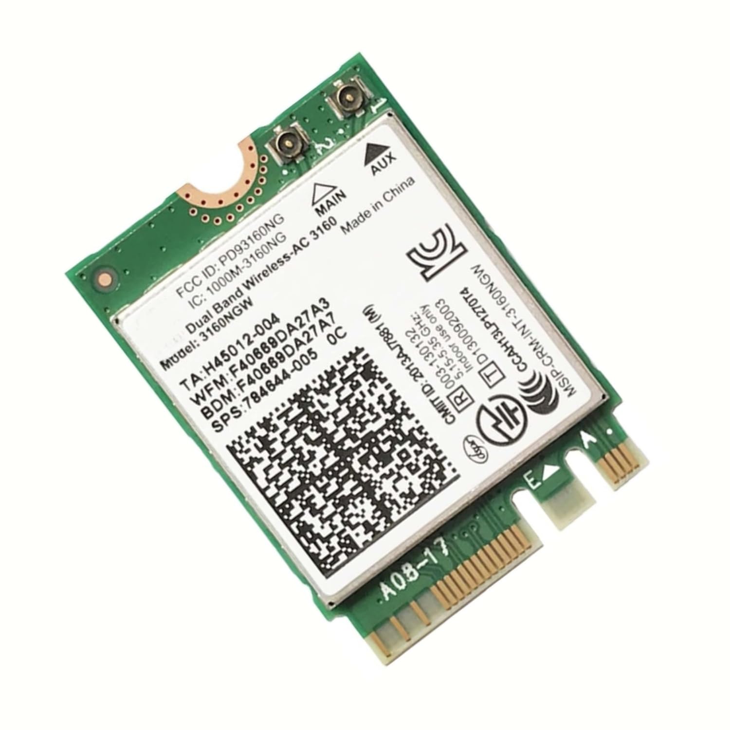 Wireless-AC 3160 Legacy Wi-Fi Adapter for Intel Wireless Dual Band 802.11AC + Bluetooth 4.0 | 2.4GHz & 5GHz Network Card AC3160 3160AC 3160NGW Wireless Adapter