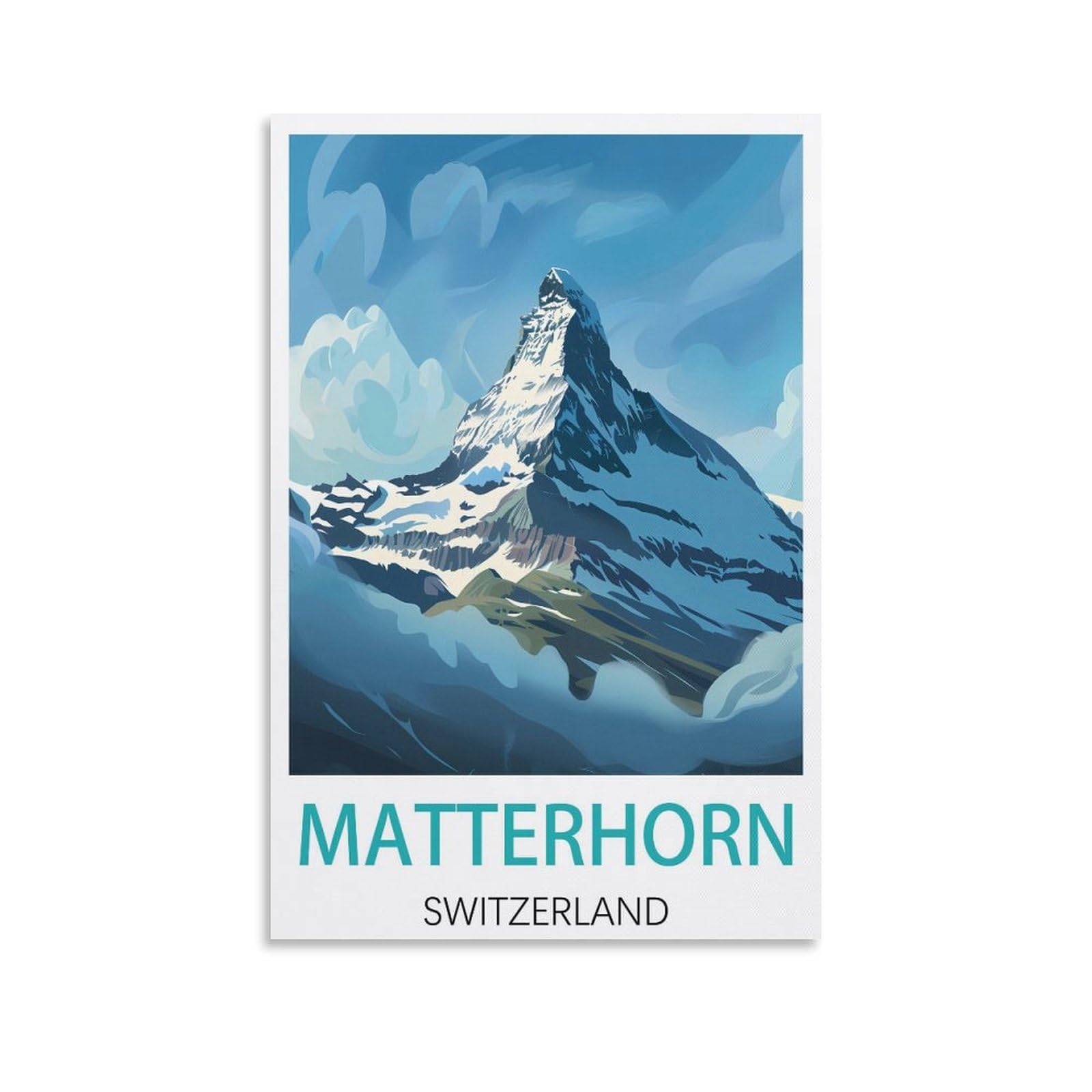 Lcyuaopp Unframe-Style Matterhorn Switzerland Vintage Travel Posters 16X24inch(40X60cm) Canvas Art Poster And Wall Art Picture Print Modern Family Bedroom Decor Posters