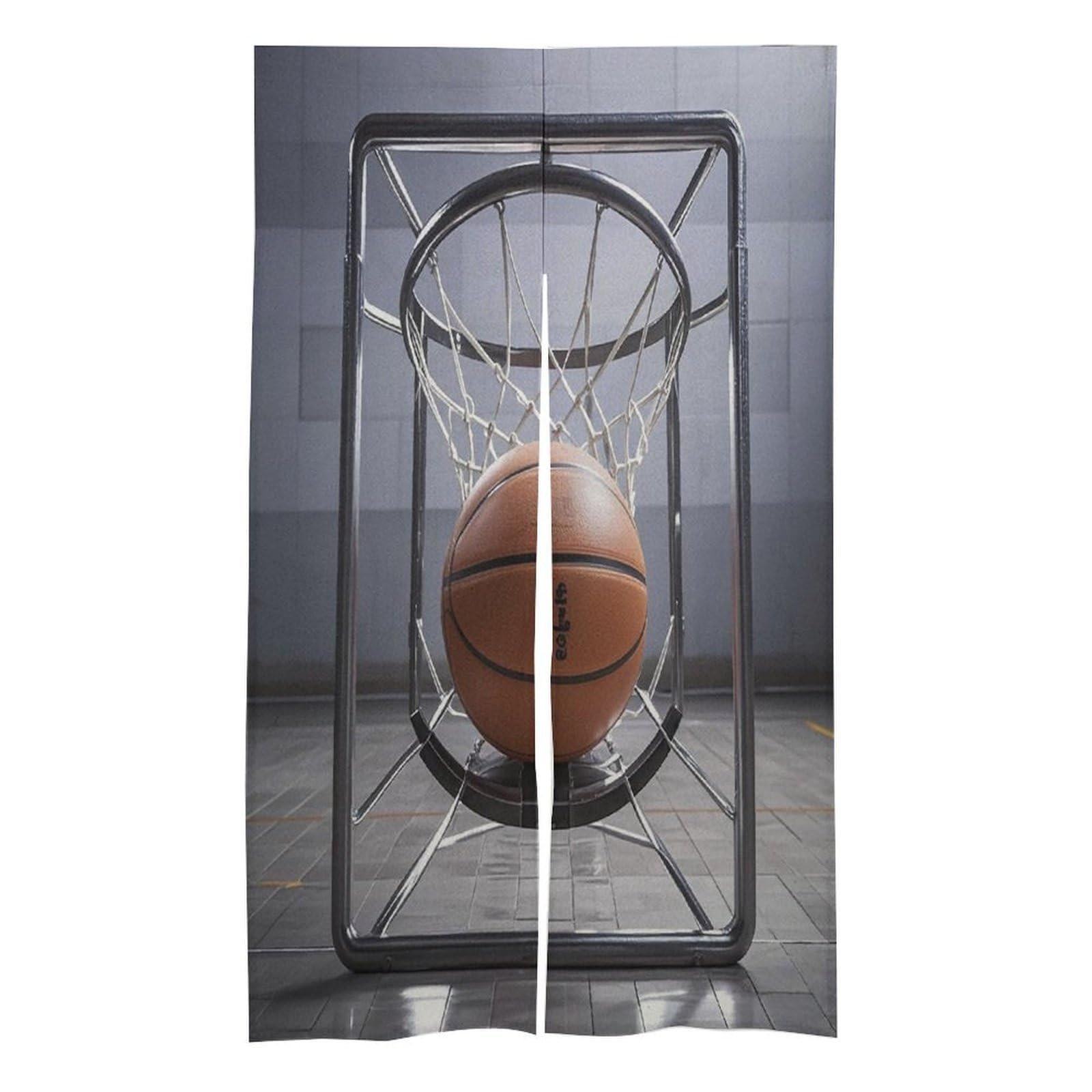 FekiLoot Basketball Door Curtain Splice Japanese Style Theme Blackout Doors Cover Hemp Door Tapestry Temperature Protection Barrier Doors Screen for Various Rooms 17W X 57L Inch