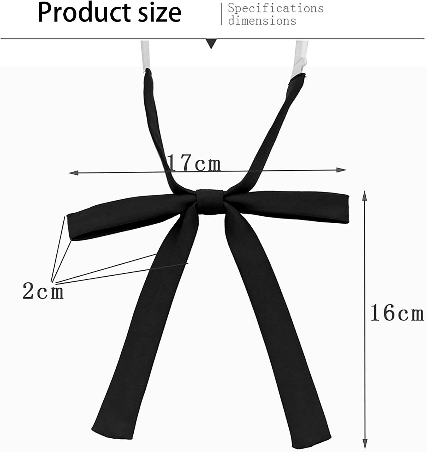 1 Pc Black Satin Ribbon Self-tie Folding Bowties Accessory for School Uniforms, Soft Adjustable Bow Tie for JK Cosplay Wedding Party for Women/Girls