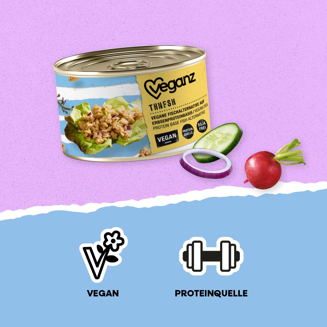 Veganz Thnfsh 6er Pack | 6 x 140g | vegane Fischalternative | sojafrei | Proteinquelle