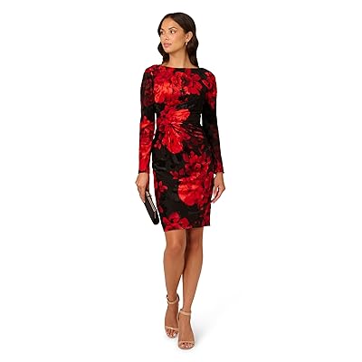 Adrianna Papell Burnout Velvet Sheath Dress Women