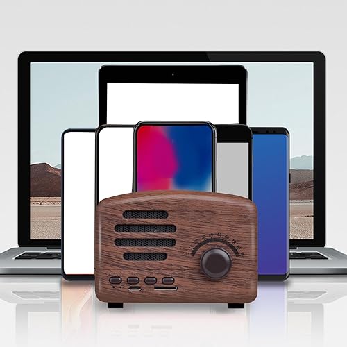 Miniatura 4 de Altavoz Bluetooth retro, altavoces Bluetooth portátiles de graves fuertes, estilo clásico, lindo altavoz inalámbrico de estilo clásico antiguo para