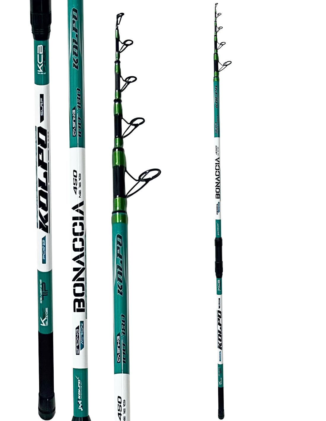 Kolpo Bonaccia Canna Surfcasting Telescopica in Carbonio ad Alta Resistenza, 100-200 g, 4.20/4.50 m