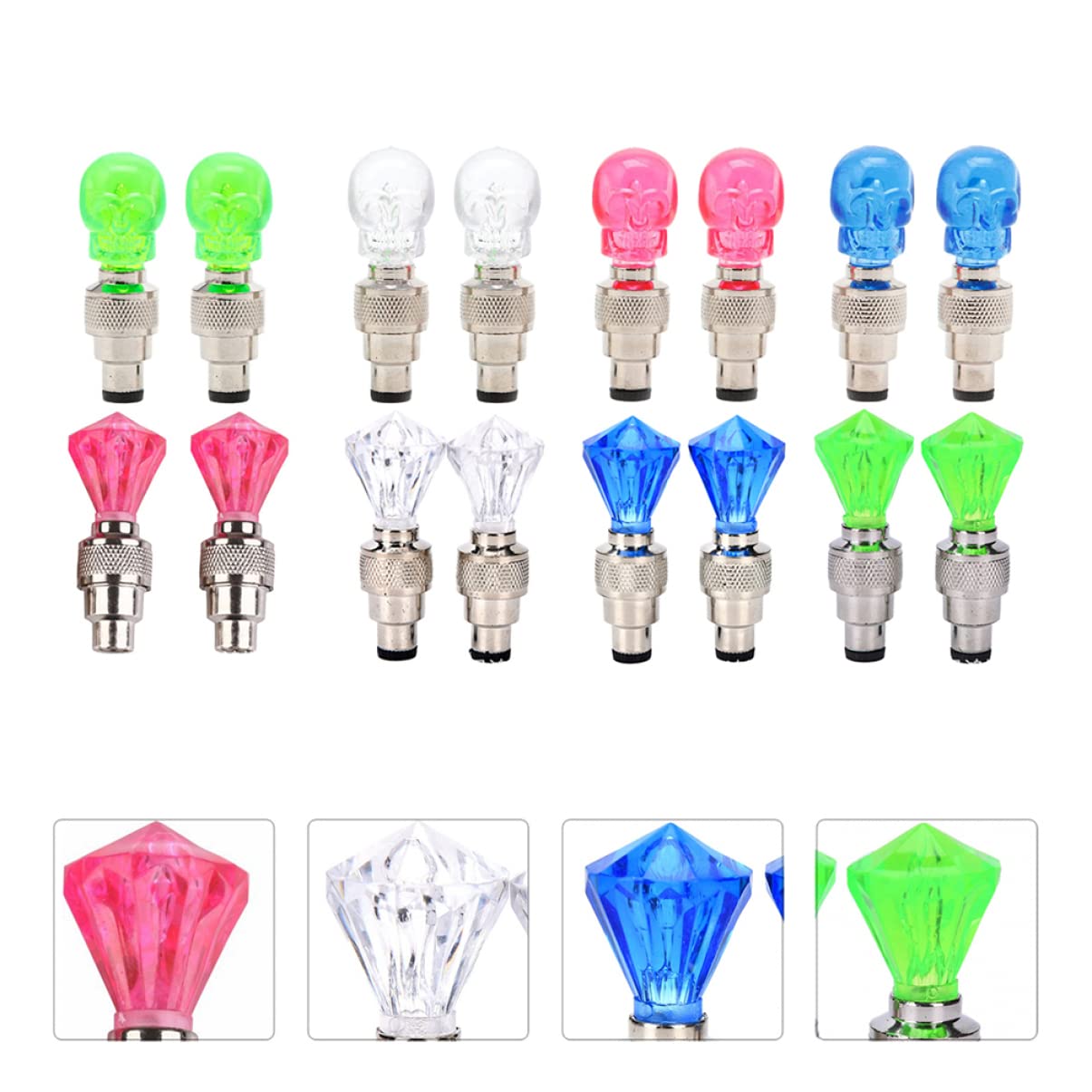 Happyyami Luce della Valvola della Bicicletta Torcia Elettrica A LED Ciclismo Ciclo Strada Faro Anteriore Luci dei Raggi della Bici Auto Leggero Ruota Biciclette Plastica