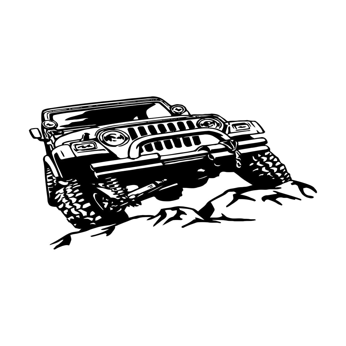 Jeep Off Road Wall Decal Art Great for the Kids Room Man Cave Garage Wall Decoration Vinyl Wall Stickers Car Decals for Boy Extra Large - 67x126cm