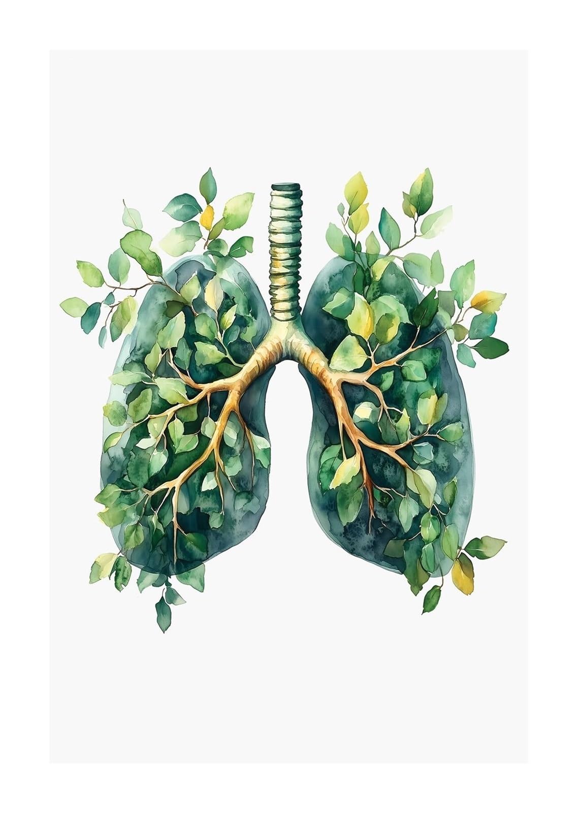Affiches d'anatomie poumons aquarelle pour remplacer les posters médicaux tristes