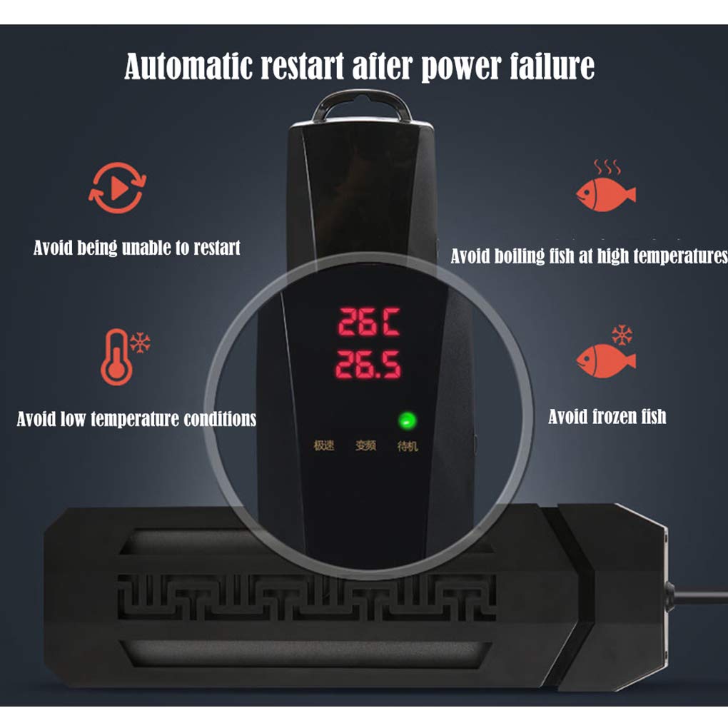 Calentador de Acuario Calentador sumergible para acuarios, Calentador automático de tanque de peces PTC de temperatura constante con controlador de temperatura externo y pantalla LED, a prueba de ex