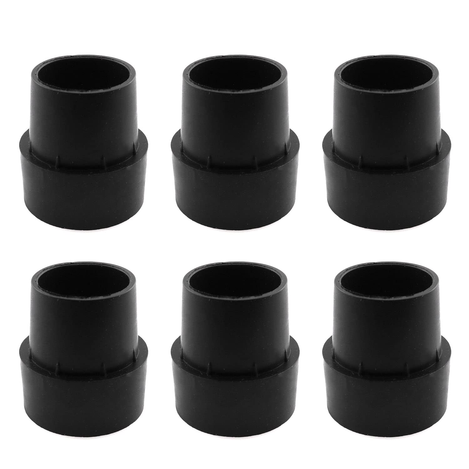 JCBIZ 6pcs Replacement Mini Rubber Leg Tip Black 40x25mm Trampoline Legs Rubber Caps Prevent Shaking Jump Bed Pipe Cover