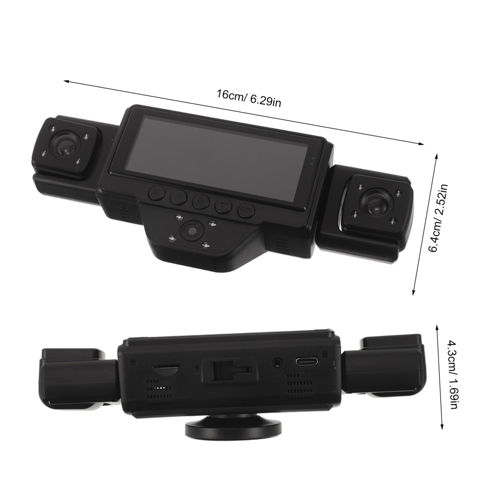 Dash Cam per Auto con Wifi e Visione Notturna Infrarossi | Registrazione Automatica in Loop, Resistenza a Temperature Estreme, Nero Abs